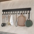 thumbnail image 4 of 8-hooks Kitchen Hook Rack Wall Mounted Hangers Rack Spoon Shovel Chopping Board Organizer Kitchen Accessories,gray, 4 of 5