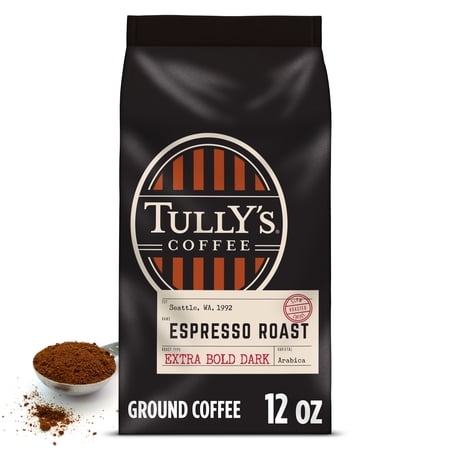 Tully s Coffee Espresso Roast  Dark Roast  Ground Coffee  12 oz