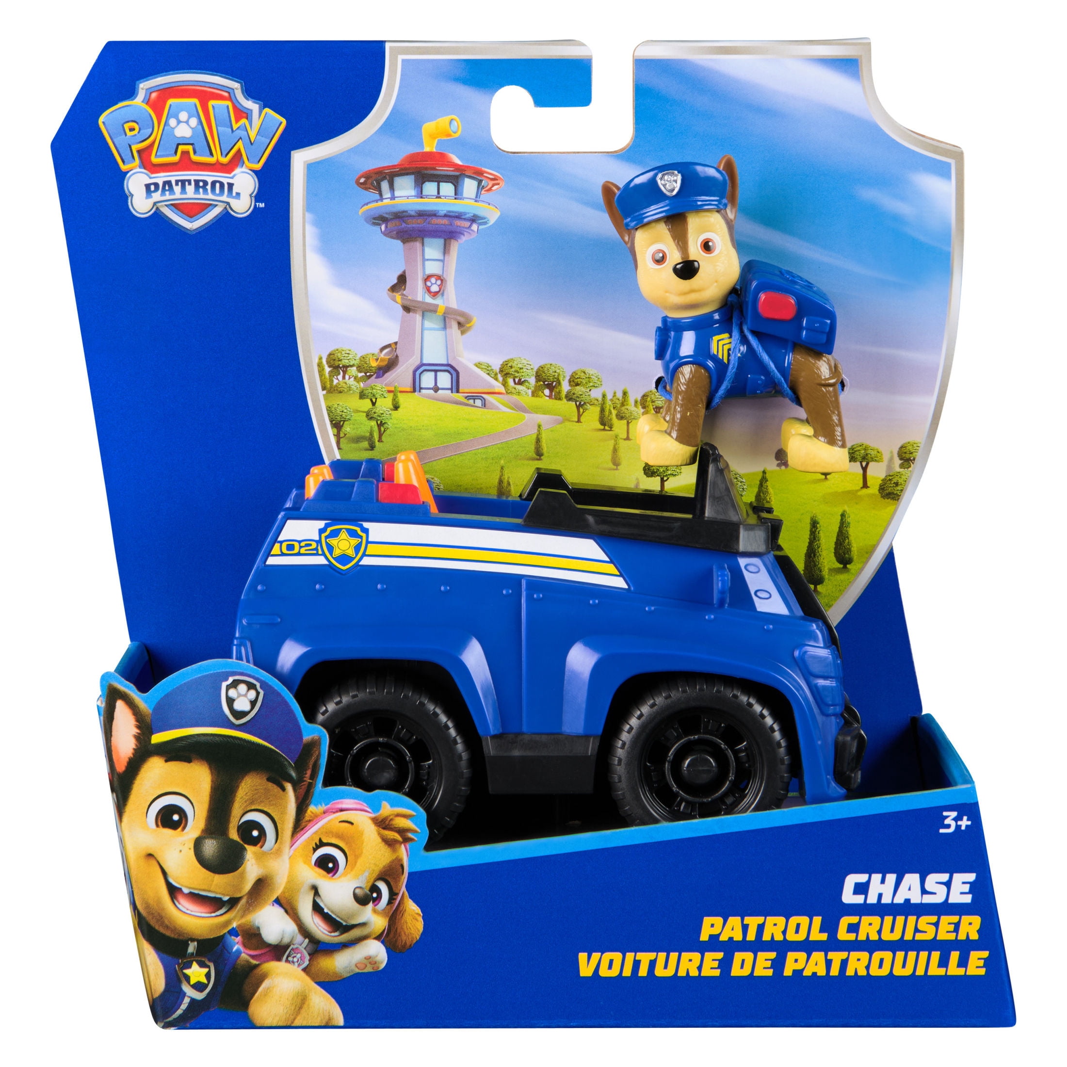 PAW Patrol Police Cruiser Vehicle with Collectible Chase Figure, Sustainably Minded Toys for Kids Ages 3+