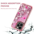 thumbnail image 3 of NIFFPD iPhone 14 Pro with Screen Protector（Anti Spy Privacy） + Camera Lens Protector, Bling Glitter Quicksand Sparkle Clear & Shockproof Protective Cover iPhone 14 Pro 6.1" Pink, 3 of 6