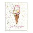 thumbnail image 1 of Stupell Industries You Are Magic Unicorn Ice Cream Cone Gold Pink Design Graphic Art Unframed Art Print Wall Art, 13x19, by Ziwei Li, 1 of 5