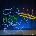 thumbnail image 2 of Glowneon Chef Pizza Neon Sign, Pizza Led Sign, Welcome Open Italian Restaurant LED Neon Light Wall, 2 of 4