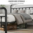 thumbnail image 3 of PAPROOS Twin Bed Frame with Headboard and Footboard, Metal Platform Bed with Under Bed Storage, No Box Spring Needed, Noise Free, Black, 3 of 7