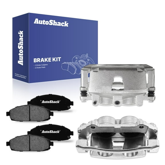 AutoShack Pair of 2 Front Brake Calipers and Ceramic Pads Set Replacement for 2005 2006 2007 2008 2009 2010 Jeep Grand Cherokee 2006-2010 Commander 3.0L 3.7L 4.7L 5.7L V6 V8 4WD AWD RWD BCPKG0840