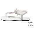 thumbnail image 6 of YgkuHd Women's Casual Flat Sandals Thong Style Sparkling Rhinestone Butterfly Embellishment Elastic Ankle Strap White,9, 6 of 6