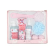 Olivia Grace 8-Piece Vanilla Almond Scented Bath Collection with Travel Mesh Bag
