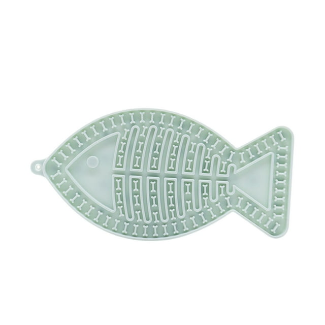 Ltdhehe Mangeoires Lentes pour Chats en Forme de Poisson Tapis de Léchage Alternative à un Bol Ou Plat pour Chat Parfait pour la Nourriture et la Réduction de l'Anxiété