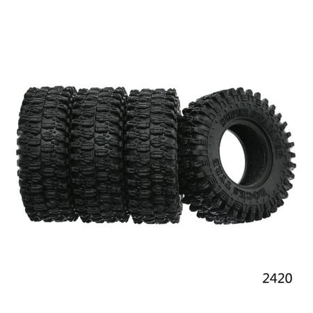TAPDRA All Terrain RC Crawler Tires Set of 4 Aggressive Tread Soft Rubber for SCX24 AXI90081 Adventure