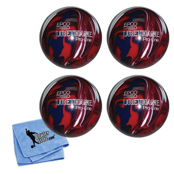 EPCO Candlepin Bowling Balls - Urethane - Dark Red, Royal  White (4 1/2 inch- 2lbs. 7oz.) 4 Balls