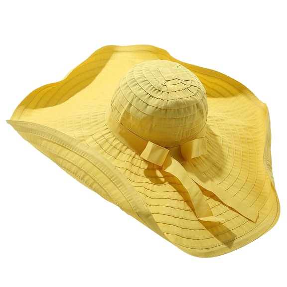 Women Fashion Sun Hats Oversized Ruffled Wide Brim Floppy Sun Hat UPF 50 UV Protection Foldable Roll Up Packable Lightweight Summer Beach Hat for Travel Gardening