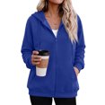 thumbnail image 6 of Women's Zip Up Hooded Sweatshirt Full Zip Long Sleeve Oversized Hoodie Jacket Kangaroo Pocket Casual Outerwear for Fall Winter, 6 of 9