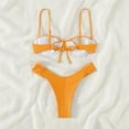 thumbnail image 5 of YIFUNIN Women's Sexy Bandeau Bikini Set Two Piece Swimsuit with Strapless Top for Women Beach Pool Tanning Vacation,Orange L, 5 of 5