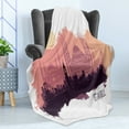 thumbnail image 4 of Travel Soft Flannel Fleece Throw Blanket, Landscape of Turkish City with Famous Buildings, Cozy Plush for Indoor and Outdoor Use, 70" x 90", Coral Peach, by Ambesonne, 4 of 5