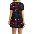 thumbnail image 2 of Youyipin womens dresses American Flag Dress Women 4th of July Short Sleeve T Shirt Star Stripes USA Dress Patriotic summer dresses for women 2025, 2 of 5