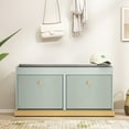 thumbnail image 5 of HLR Shoe Cabinet, Shoe Cabinet with 2 Drawers and Shoe Storage, Entryway Bench with Padded Seat for Hallway, Living Room, Green, 5 of 7