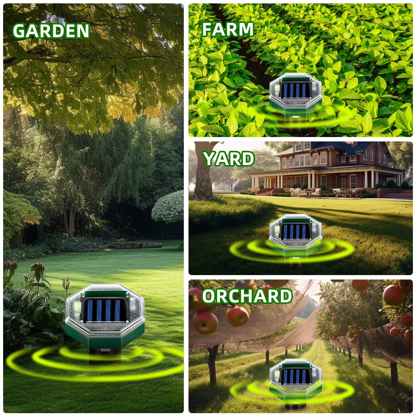 KingFurt 8 Pack Solar Animal Repellers Mole Repellent Waterproof & Safe  Wide Range Coverage