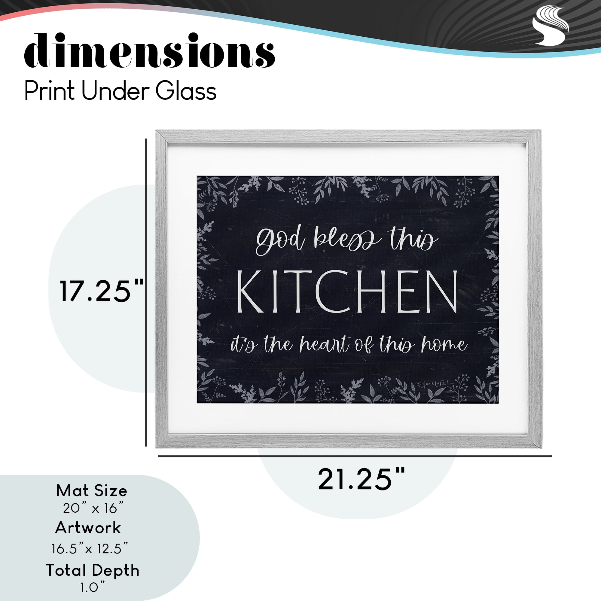 Stupell Industries Kitchen Heart Of This Home Gray Framed Print Under Glass, design by Annie LaPoint
