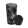 thumbnail image 2 of Uemuo Colorful Floral Black Dog Print Carry Insulated Coffee Mug, Travel Mug with Hidden Handle, Insulated Coffee Flask, Leak-proof Travel Mug Insulated Mug for Office, 2 of 8