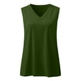 thumbnail image 4 of Brilliant Tank Tops for Women Plus Size 3x Women's Ladies V Neck Loose Tops Casual Solid Color T-Shirt Sleeveless Blouse Vest (Green,M), 4 of 5
