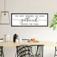 thumbnail image 4 of MODE HOME 42x15 Inch Wooden Wall Art with Title The Best Memories Are Made Gathered Around The Table, Rustic Farmhouse Dining Room Wall Decor, Large Framed Kitchen Wall Art for Home Decor, 4 of 9