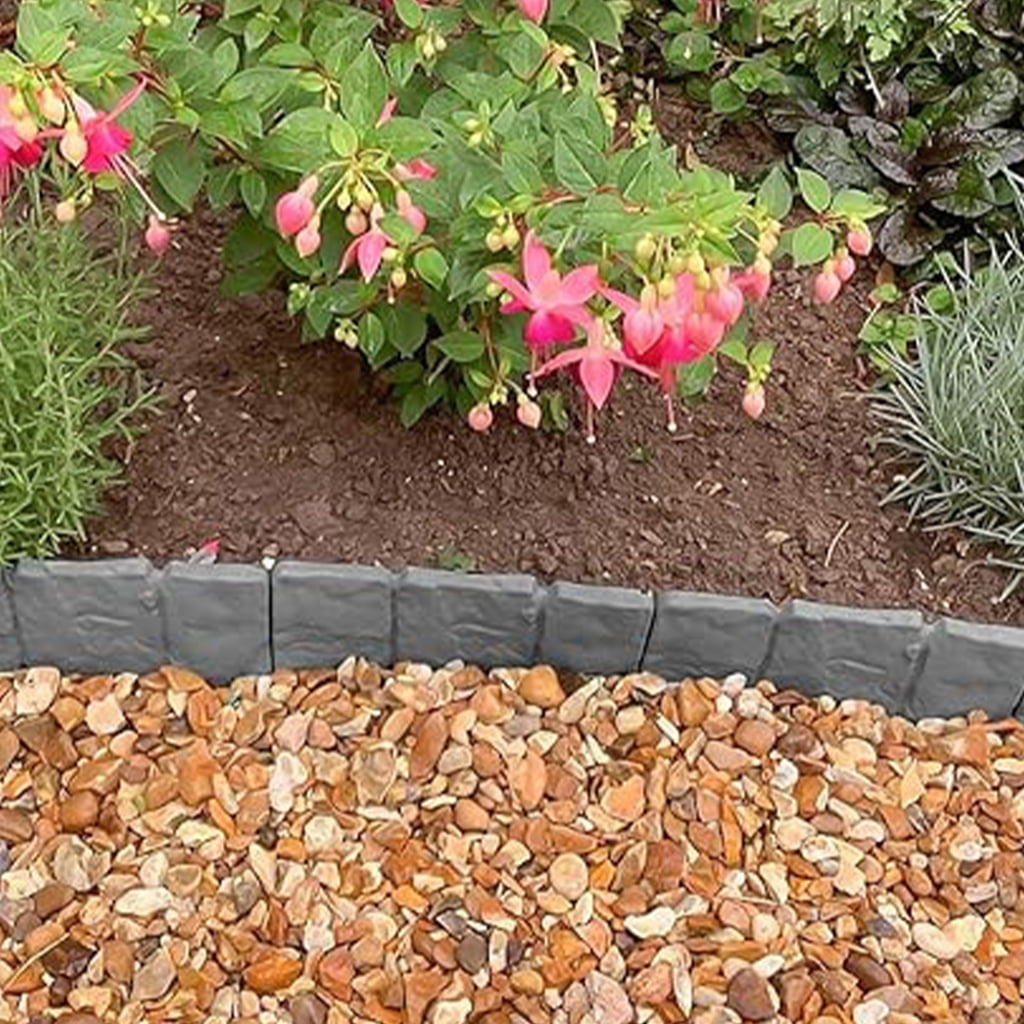 Landscape Edging Garden Border for Flowerbed Yard Anchoring Spikes Panels Decorative Rock Wall Edging