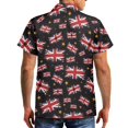 thumbnail image 3 of Garronmavis British Flag Couples' Outfits Husban and Wife Clothing Men's Button Down Shirt Size 2XL Hawaiian Tops and Womens Sleeveless Dress Loose Vacation Sundress, 3 of 8