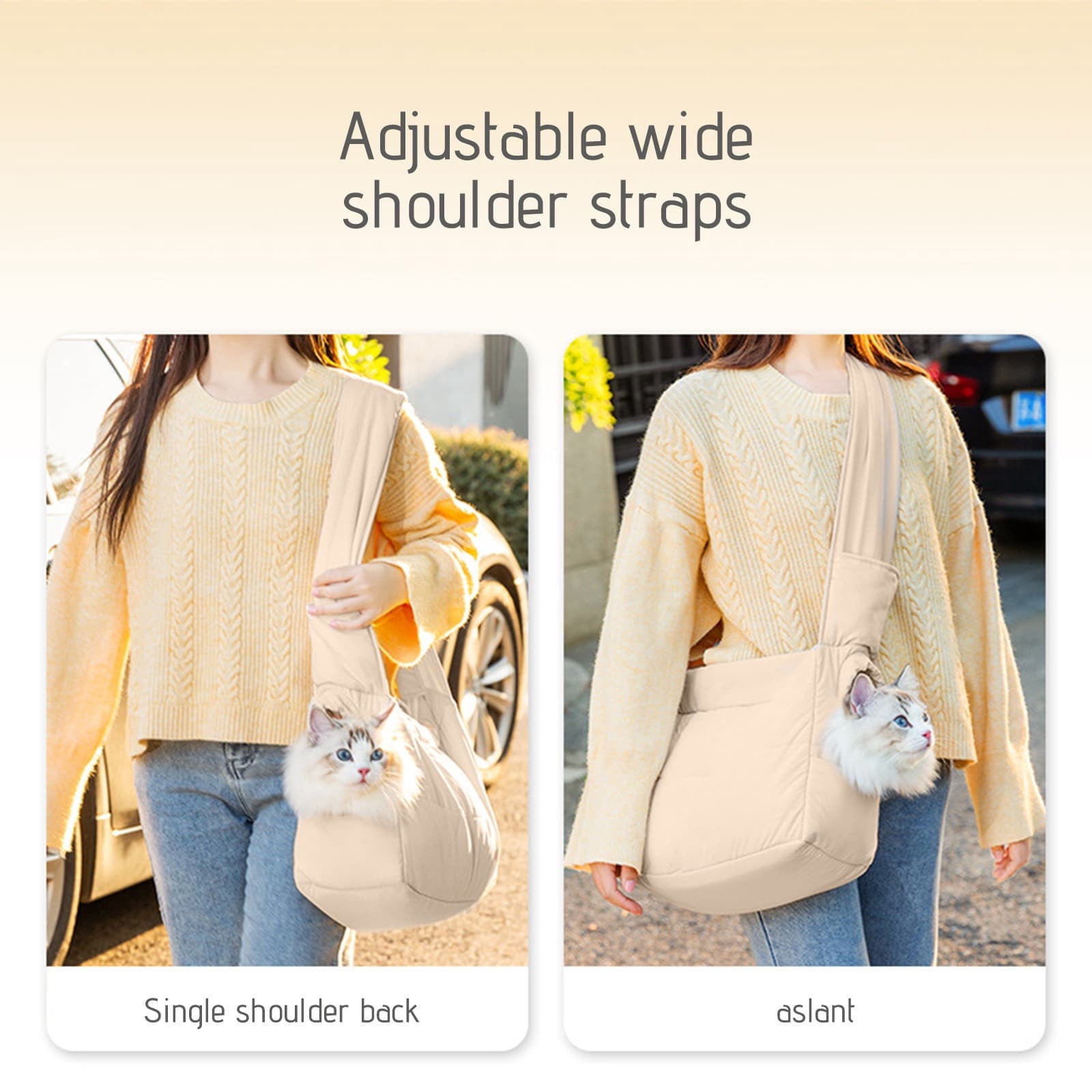 COM1950s Pet Carrier Backpack, Hands-Free for Small Dogs and Cats, Adjustable Shoulder Strap with Padded Base, Large Mesh Ventilated Design for Travel and Outdoor Adventures