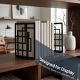 thumbnail image 4 of Unique Bargains Geometric Metal Bookends Decorative Book Ends for Shelves Black 4.7"x3.7"x6.7", 4 of 5