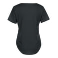 thumbnail image 5 of Uobin Womens Casual Solid Color Scoop Collar Plus Size T Shirts Short Sleeve Loose Summer Tops Tee with Pocket, 5 of 5