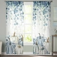 thumbnail image 2 of Blue Pumpkin Fall Sheer Curtains 84 Inches Long 2 Panels Set, Window Sheer Curtains for Living Room/Bedroom, Thanksgiving Eucalyptus Leaves Weeping Light Filtering Rod Pocket Curtain 52'' x 84'' x 2, 2 of 7