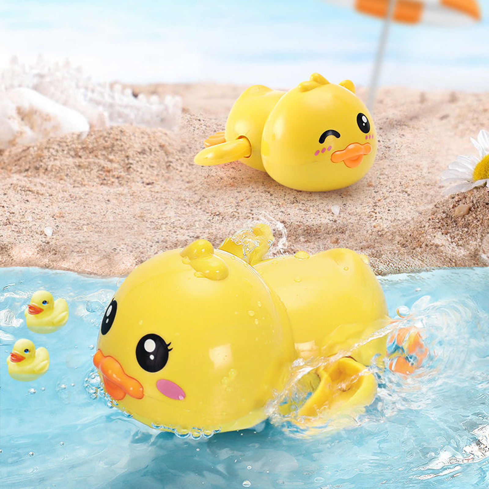 2pcs Baby Bath Toys Swimming Pool Cartoon Animal Water Toys For Kids Bath  Toys Cartoon Pvc Swimming Toy Type 1