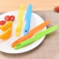 thumbnail image 4 of Casewin 5 Pieces Kids Kitchen Knife Set, Toddler’Plastic Kitchen Knife Set - Kids Safe Cooking Knives, Chef Nylon Knife/Children's Fruit Knife, Cake Knife，Bread Knife, Lettuce or Salad Knife, 4 of 7