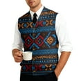 thumbnail image 5 of Christmas Men's Sweater Vests V-Neck Sleeveless Button Up Cardigan Big and Tall Sweater Vest, 5 of 7