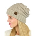 thumbnail image 4 of C.C Women's Chenille Oversized Baggy Soft Warm Thick Knit Beanie Cap Hat-Beige, 4 of 4