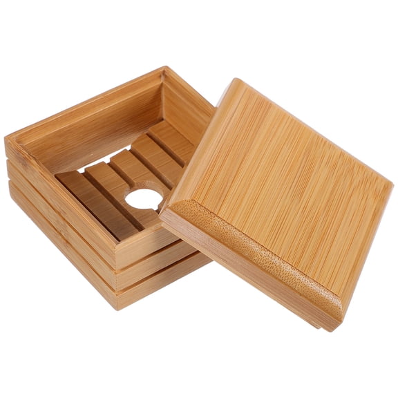 NIAIZEK Self Draining Soap Dish Khaki Wood for Bathroom Use Storage 1Pack