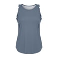 thumbnail image 6 of KHONTS Girls Summer Workout Tank Tops Ruffle Sleeveless Racerback Crewneck Casual Loose Activewear Grey 150, 6 of 7
