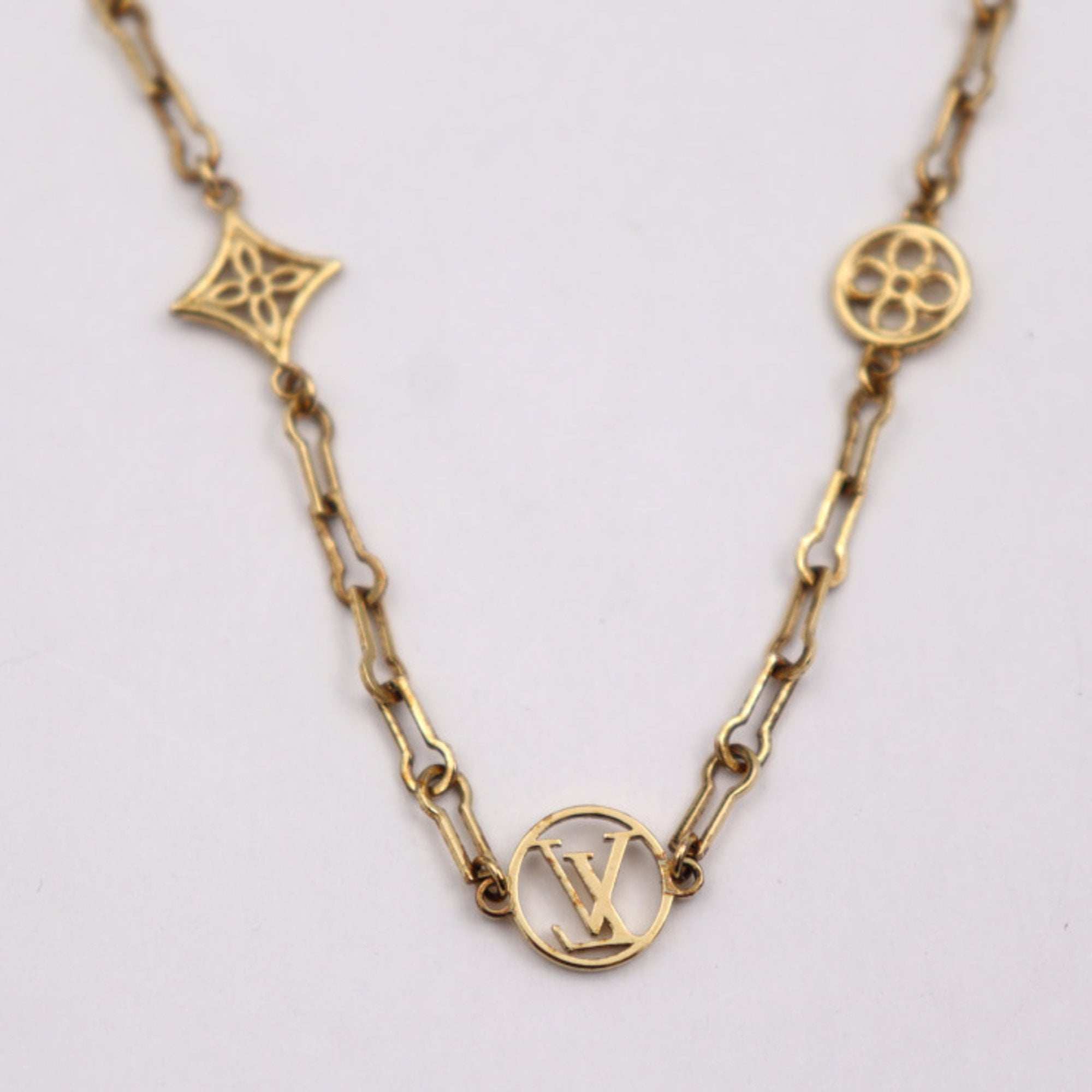 【ルイヴィトン‌】 ネックレス Louis Vuitton x Nigo Squared Necklace ゴールド ネックレス