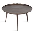 thumbnail image 3 of Kate and Laurel Alessia Modern Round Metal Coffee Table, 25 x 25 x 15, Bronze, Sand Cast Aluminum Coffee Table with Raised Deckled Edge for Storage and Display, 3 of 7