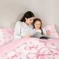thumbnail image 4 of Manfei Girls Pink Letter Monogrammed S Bedding Comforter Set 7pcs,Kids Teens Polka Dots Ribbon Bow Knot Queen Bedding Sets,Pink Reversible,Super Cozy Room Decor, 4 of 7