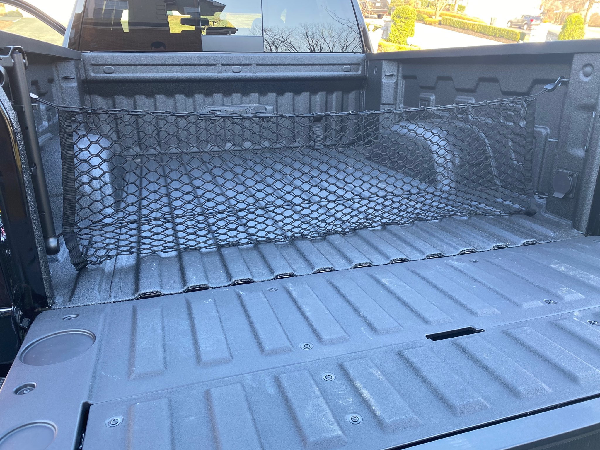 TacoNets Envelope Cargo Net For GMC Sierra & Chevy Silverado - Fits 2013-2025 - Upgraded 5mm Bungee - Integrated Storage Bag - Heavy Duty Carabiners - Designed In USA - 18" X 50 - Foto 5