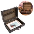 thumbnail image 3 of Ymiko Retro Suitcase,Retro Suitcase Wooden Storage Box Studio Decoration Window Display Photography Props Suitcase,Vintage Luggage Case, 3 of 11
