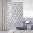 thumbnail image 1 of White Stained Glass Window Film Privacy Volumetric Diamond Form with Dynamic Dashed Effects Window Film Non-Adhesive Frosting Privacy Film Geometric 31.5Wx62.9L-inch, 1 of 7