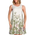 thumbnail image 1 of Fotbe Herbs and Wildflowers Vestido de Verano sin Mangas para Mujer – Vestido Midi Línea A, Estilo Camiseta Floral, Vestido Playero Casual y Fluido, 1 of 7