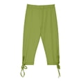 thumbnail image 3 of Girls Stretchy Capri Leggings Summer Solid Color Casual Yoga Beach Workout Pants Clothes, 3 of 3