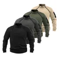 thumbnail image 4 of ZHaobin Winter Mens Military Sweatshirt Fleece Zipper Pullover Fashion Men's Solid Color Loose Lamb Thick Jacket Men Clothing Streetwear (Black,4XL 90-100kg), 4 of 7