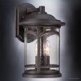 thumbnail image 3 of Urban Ambiance Luxury Rustic Outdoor Wall Light, Medium Size: 14.5"H x 9"W, with Colonial Style Elements, Wrought Iron Design, Oil Rubbed Parisian Bronze Finish and Seeded Glass, UQL1103, 3 of 8