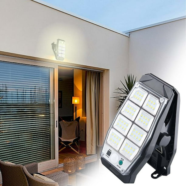 Luces Solares de Clip para Exteriores Hht250228004 | Led Blanco de Alta Luminosidad | Panel Solar Policristalino | Resistente Al Agua y Al Óxido | Sensor Infrarrojo Remoto | Carga Tipo C | Luces de P