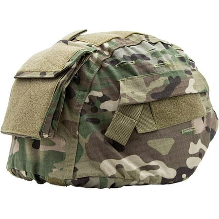 ABCISI Tactical Airsoft Helmet Cover with Counterweight Bag for MICH 2000 Ver2/ACH Helmet Designed with Large Velcro Patches in Multiple Locations Without Helmet Green Camouflage