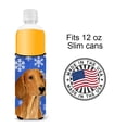 thumbnail image 4 of Dachshund Winter Snowflakes Holiday Ultra Hugger for slim cans, 4 of 6