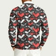 thumbnail image 5 of Fgvctg Romantic Valentine's Day Sweater for Men Ribbed Knit Crewneck Sweater Love Heart Print Soft Pullover Slim Fit Long Sleeve Sweaters Loose Spring Blouses Pink XL, 5 of 5